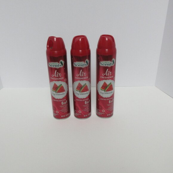 3 PK Great Scents Air Freshener Crip Watermelon 6 in 1 Limited Edition - Picture 2 of 4